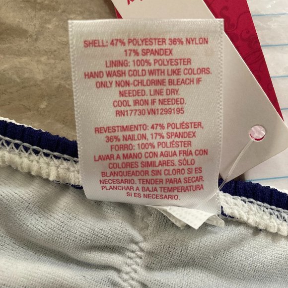 xhilaration Bathing Swim Suit Bottoms Navy and Milk Stripes Cheeky Shirred Back - Picture 5 of 5